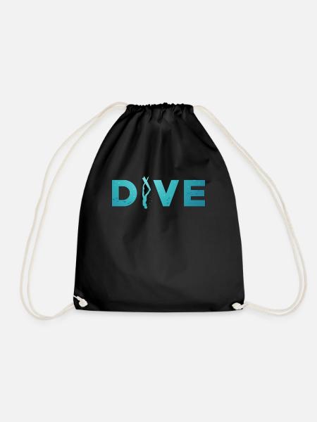 Freediving Apnea Diving Freediver Gift Idea - Drawstring Bag - black