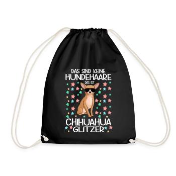Das sind keine Hundehaare Chihuahua Glitzer - Turnbeutel - Schwarz - Vorne