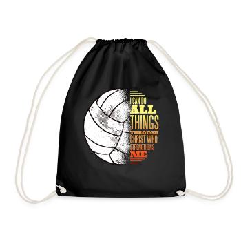 Volleyball And Jesus - Turnbeutel - Schwarz - Vorne