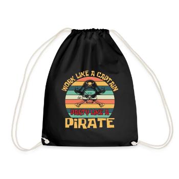 Pirate Pirate Pirate Bateau Pirate Cadeau - Sac de sport léger - noir - Devant
