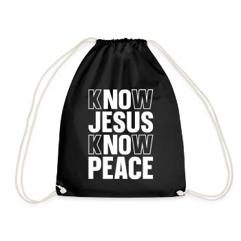 Christians Jesus God Religion Love Cross Gift - Drawstring Bag - black - Front