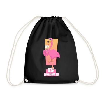 Flamingo Es Eskaliert Eh Flamingo Party Outfit - Turnbeutel - Schwarz - Vorne