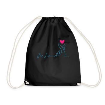 Kpop Fashion - Drawstring Bag - black - Front