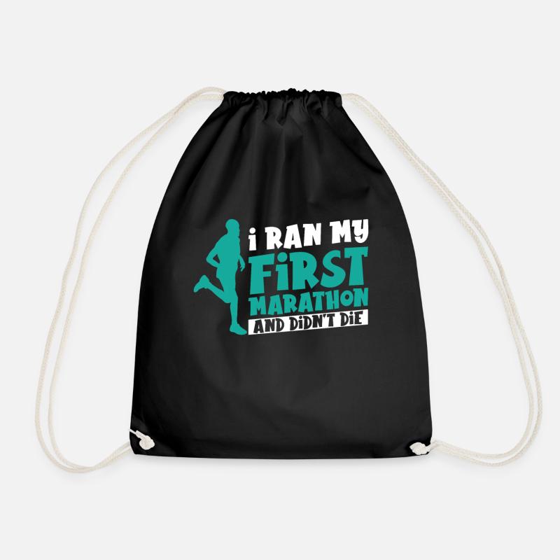 Marathon Marathon Marathon Runner Gift - Drawstring Bag - black