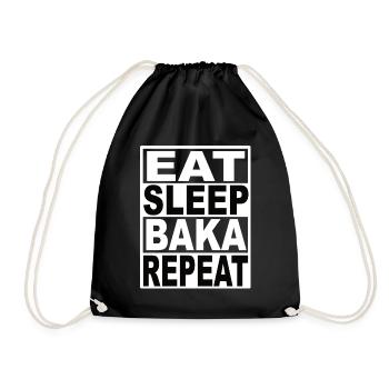 Eat Sleep Baka Repeat - Turnbeutel - Schwarz - Vorne