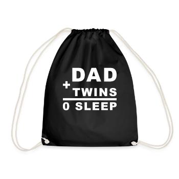 Papa + Jumeaux = 0 Sommeil - Sac de sport léger - noir - Devant
