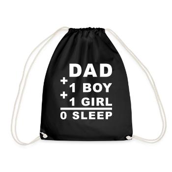 Daddy a son a daughter no sleep - Drawstring Bag - black - Front