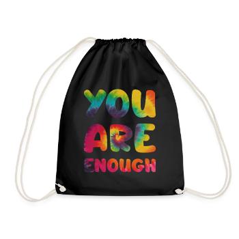 You are enough - Drawstring Bag - black - Front