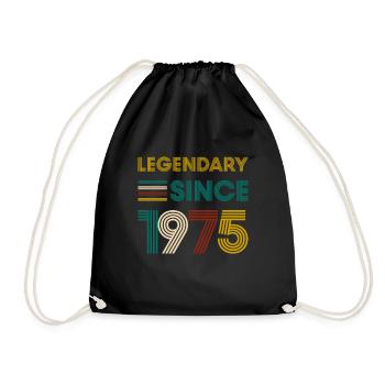 Vintage Legendary since 1975 birthday - Drawstring Bag - black - Front