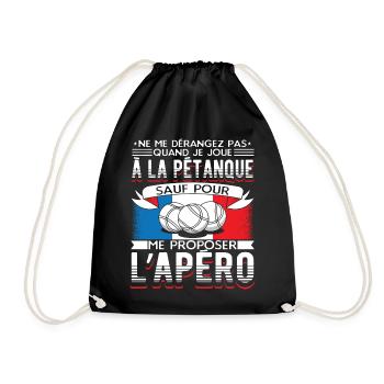 Pétanque Humour Boccia Homme Petanque - Sac de sport léger - noir - Devant
