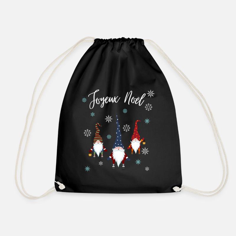 Christmas elves Joyeux Noel - Drawstring Bag - black