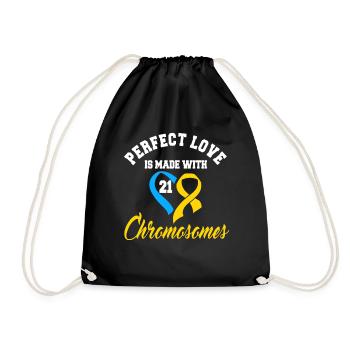 Perfect Love Is Made With 21 Chromosomes - Drawstring Bag - black - Front
