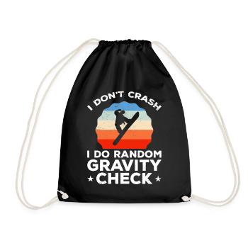 Random gravity checks Snowboarder Snowboarding - Drawstring Bag - black - Front
