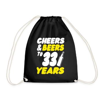 33 birthday - Drawstring Bag - black - Front