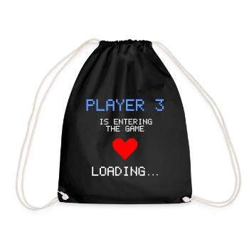 Announcement Pregnancy Gamer Pregnant Nerd - Drawstring Bag - black - Front