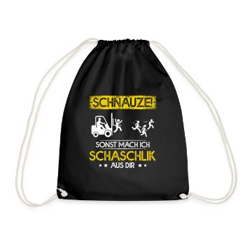 Stapler Schnauze Sonst Mach Ich Schaschlik Aus Dir - Turnbeutel - Schwarz - Vorne