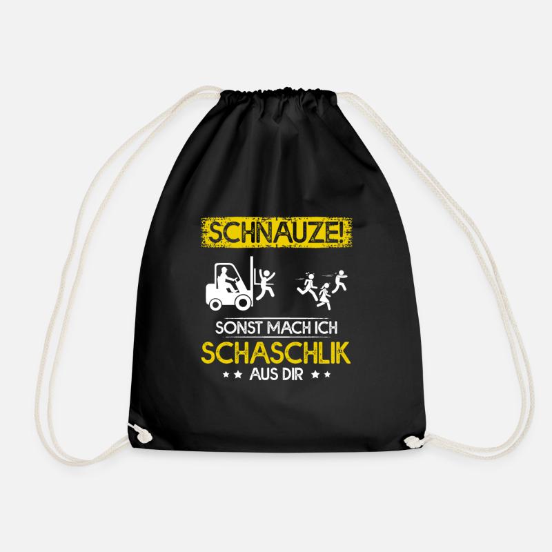 Stapler Schnauze Sonst Mach Ich Schaschlik Aus Dir - Turnbeutel - Schwarz