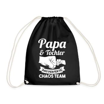 Papa und Tochter - Turnbeutel - Schwarz - Vorne
