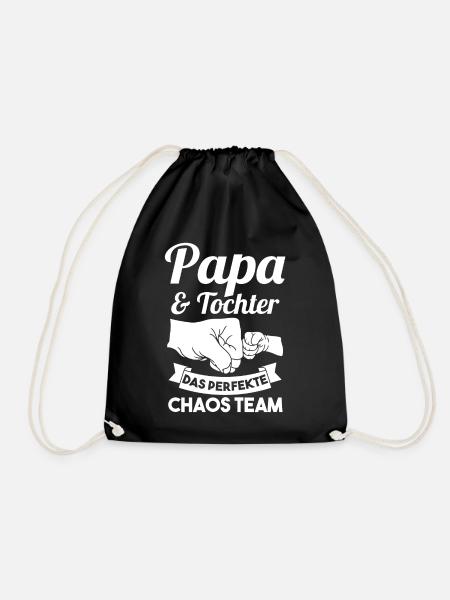 Papa und Tochter - Turnbeutel - Schwarz