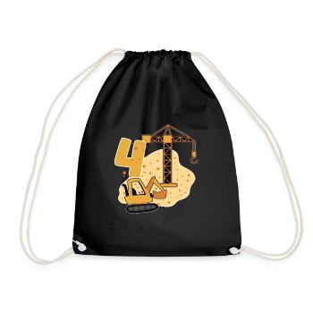4ème anniversaire Garçon Je suis excavatrice depuis 4 ans - Sac de sport léger - noir - Devant