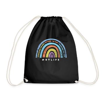 Occupational Therapist Therapy Rainbow - Drawstring Bag - black - Front