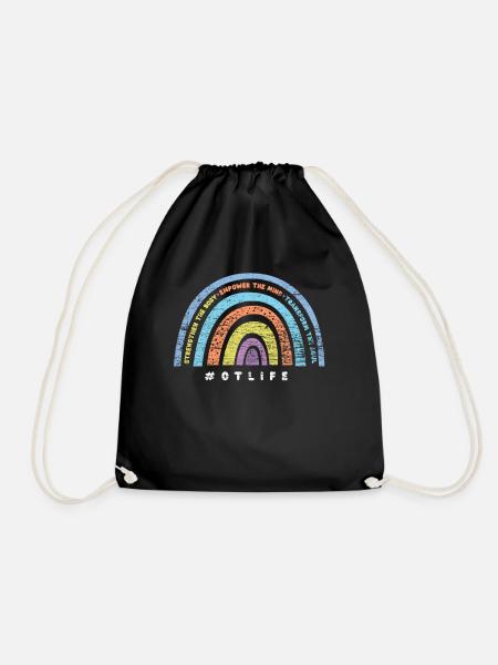 Ergotherapeut Therapie Regenbogen - Turnbeutel - Schwarz