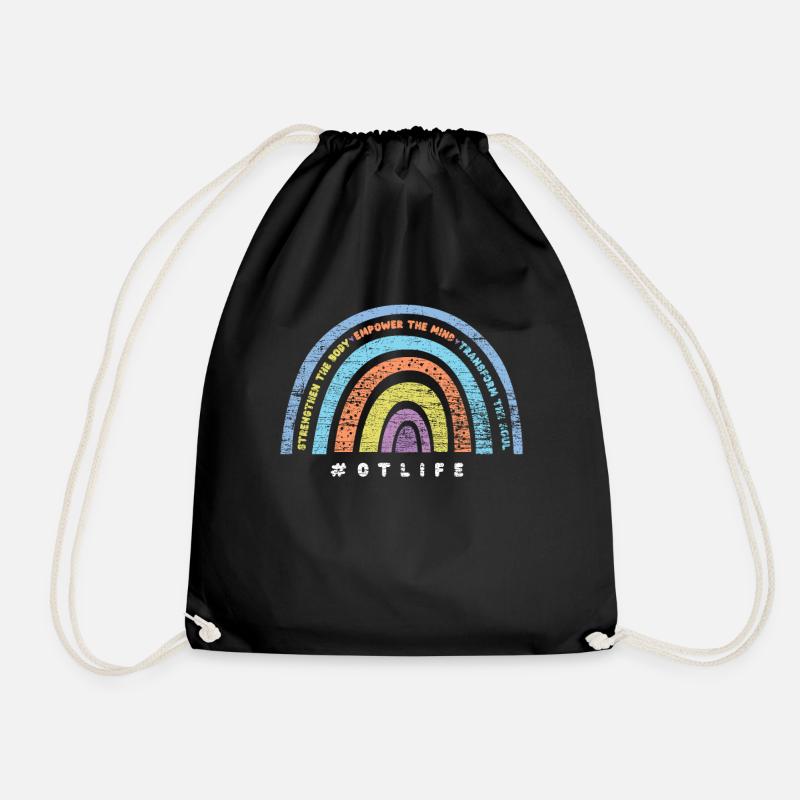 Ergotherapeut Therapie Regenbogen - Turnbeutel - Schwarz