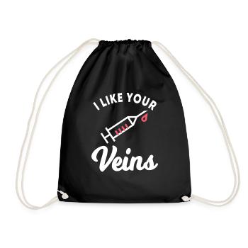 I Like Your Veins - Drawstring Bag - black - Front