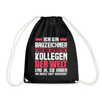 Bauzeichner Spruch - Turnbeutel - Schwarz - Vorne