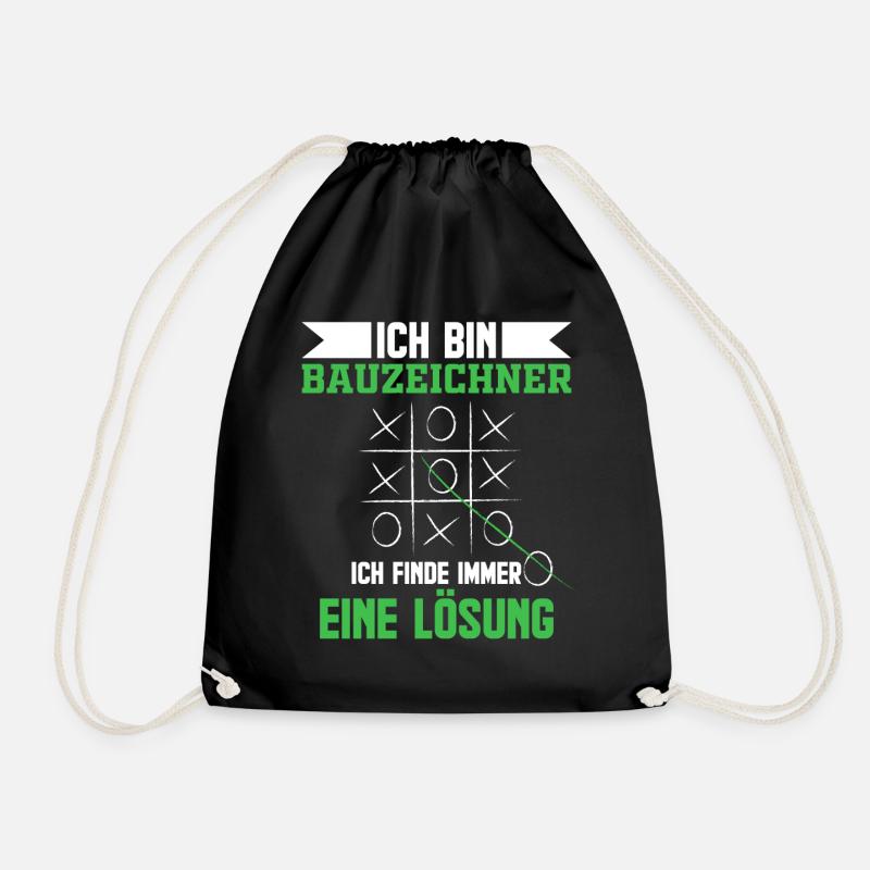 Bauzeichner - Turnbeutel - Schwarz