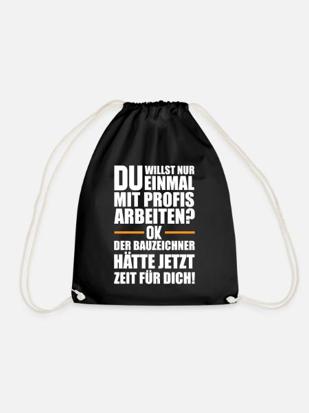 Bauzeichner - Turnbeutel - Schwarz