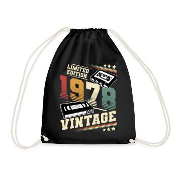 1978 Geburtsjahr Baujahr Geburtstag Vintage - Turnbeutel - Schwarz - Vorne