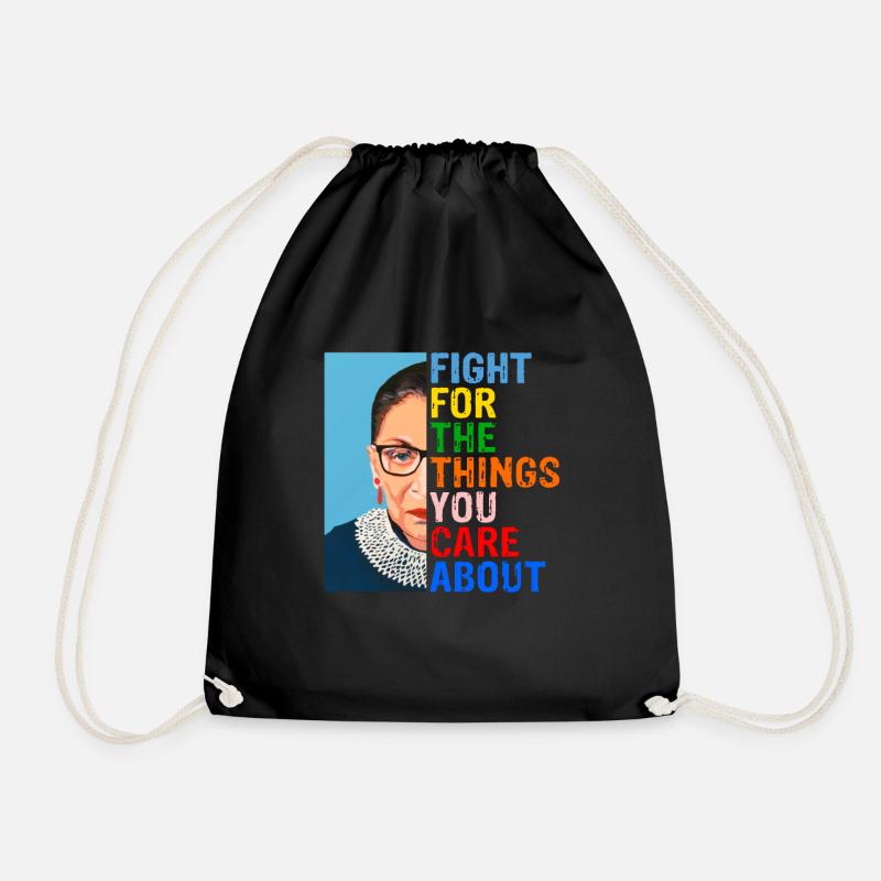 RBG - Fight For The Things - Rights & Equality - Drawstring Bag - black