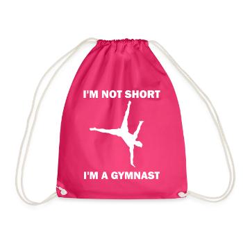 Gymnastics - I'm not short I'm a gymnast - Turnbeutel - Fuchsia - Vorne