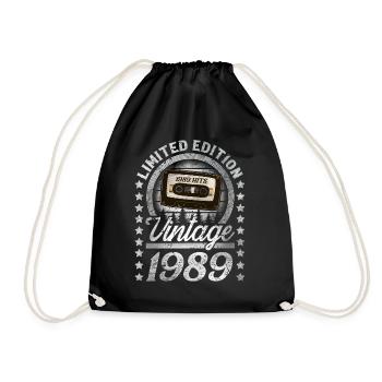 1989 Année de naissance Année de construction Anniversaire Vintage - Sac de sport léger - noir - Devant