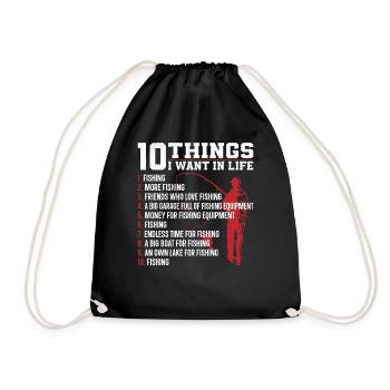 Fishing Vintage - Drawstring Bag - black - Front