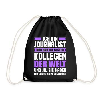 Journalist Journalismus Reporter Zeitung - Turnbeutel - Schwarz - Vorne