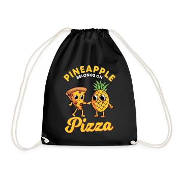 Pineapple Belongs On Pizza - Drawstring Bag - black - Front