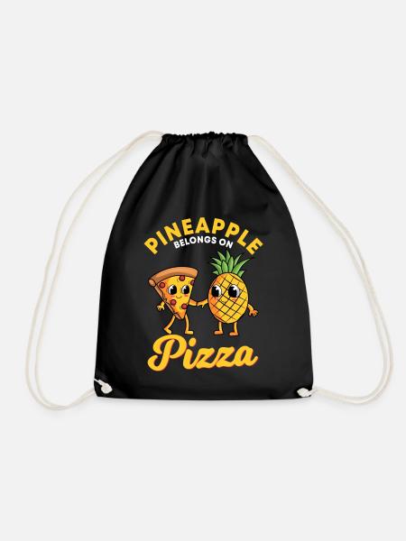 Pineapple Belongs On Pizza - Turnbeutel - Schwarz