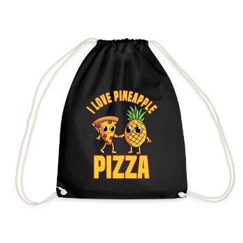 I Love Pineapple Pizza - Turnbeutel - Schwarz - Vorne
