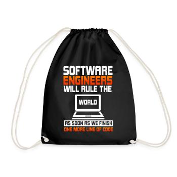 Software Engineers Will Rule - Drawstring Bag - black - Front