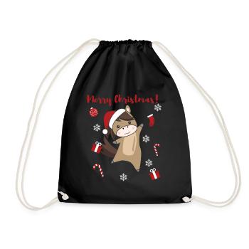 Cheval Poney Noël Neige Hiver Animaux Chevaux - Sac de sport léger - noir - Devant