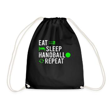 Eat Sleep Handball Repeat - Drawstring Bag - black - Front