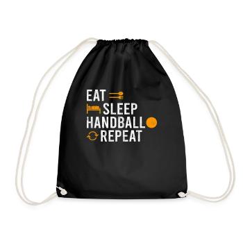 Eat Sleep Handball Repeat - Drawstring Bag - black - Front