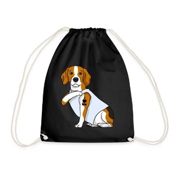 J’aime maman Tatouage Beagle Chien Fête des mères - Sac de sport léger - noir - Devant