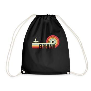 Pêche Rétro Vintage Pêche - Sac de sport léger - noir - Devant