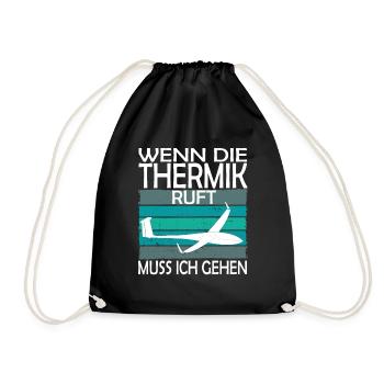 Segelfliegen und Segelflieger - Turnbeutel - Schwarz - Vorne