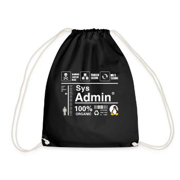 Sys Admin Pinguin Computer Nerd pc Platine cpu inh - Turnbeutel - Schwarz - Vorne