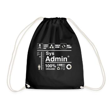 sys admin Inhalt Ironie Humor Computer Nerd pc cor - Turnbeutel - Schwarz - Vorne