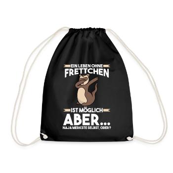 Frettchen - Turnbeutel - Schwarz - Vorne